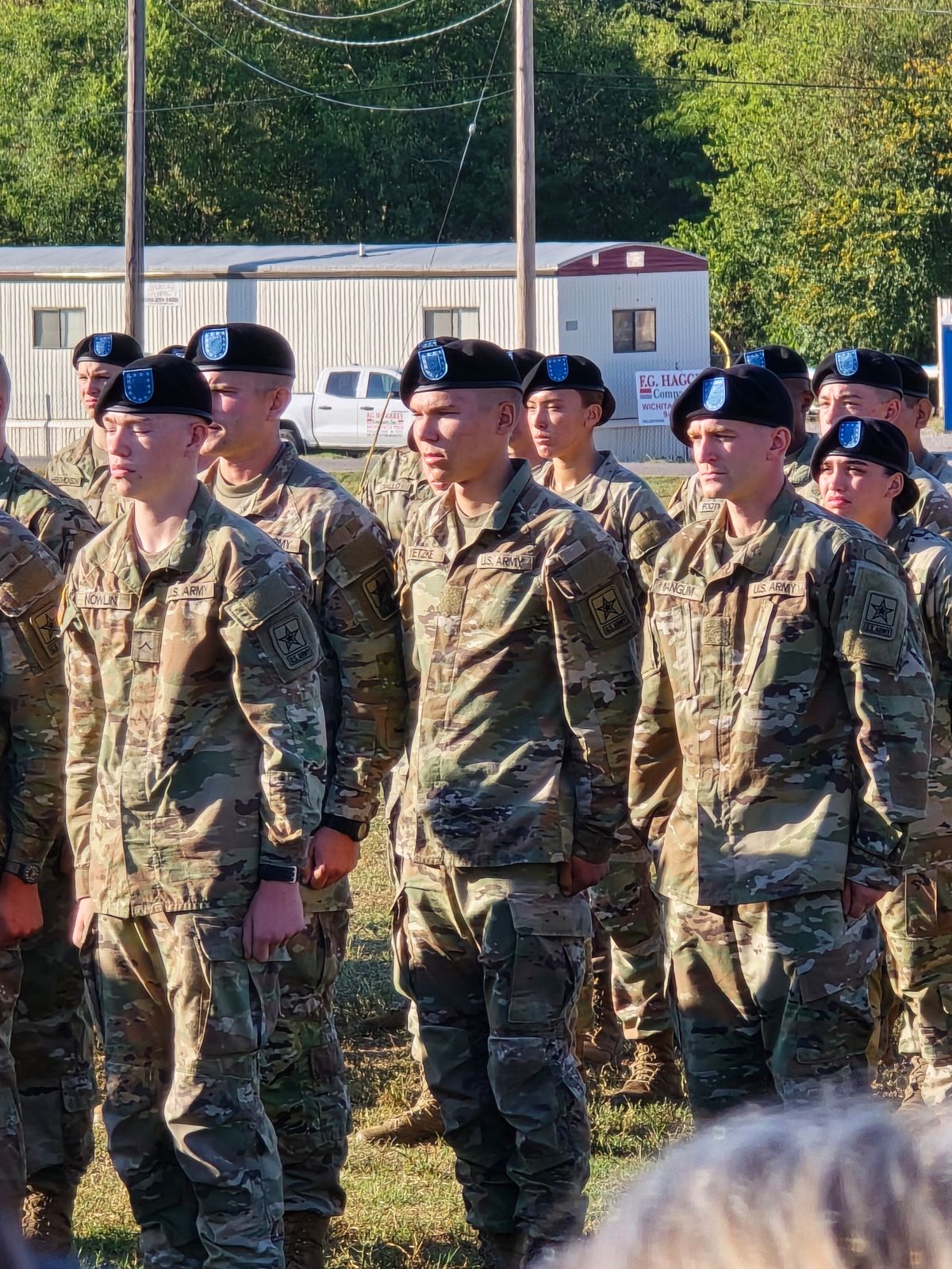 Standing in formation with my basic training unit